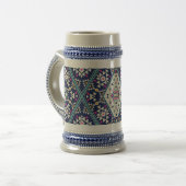 “Marineblauw Native Design”  Bierpul (Voorkant links)