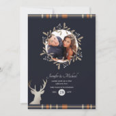 Marineblauw Oranje Rooster Hert FOTO ELK EVENEMEN Kaart (Voorkant)