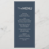 Marineblauw Oud Geld Trouwmenu Bedankbrief Programma (Achterkant)
