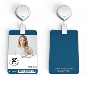 Marineblauw personeels-ID-badge met foto Badge