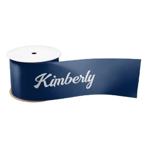 Marineblauw Persoonlijke Script Naam School Lint