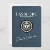 Marineblauw Puerta Vallarta paspoort Save The Date (Voorkant)