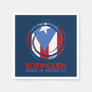 Marineblauw Puerto Rico Borinquen Servet