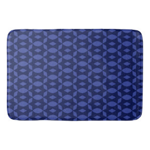 Marineblauw Retro Tweetonig Patroon Thuis Badmat