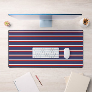 Marineblauw rood streeppatroon bureaumat