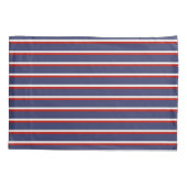 Marineblauw rood streeppatroon kussensloop (Achterkant)