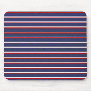 Marineblauw rood streeppatroon muismat