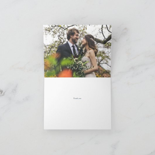 Marineblauw Roos gouden moderne ringen Bedankkaart (Binnen)