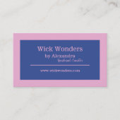 Marineblauw roze minimalistische kaars maken visitekaartje (Voorkant)