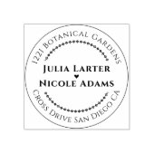 Marineblauw roze wild regenwoud Evergreen bruiloft Rubberstempel (Afrduk)