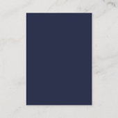 Marineblauw Script Bruiloft RSVP QR Code Informatiekaartje (Achterkant)