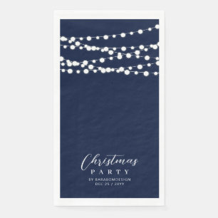 Marineblauw String Lights Elegant Cheers Event Servet