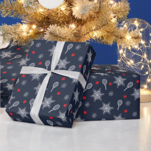 marineblauw 💙 tenniskerst cadeaupapier