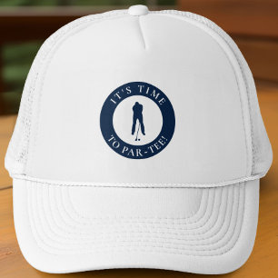 Marineblauw Tijd om te Par-Tee Humoristische Golf Trucker Pet