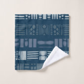 Marineblauw tinten handdoek met patroon (Wasdoekje)
