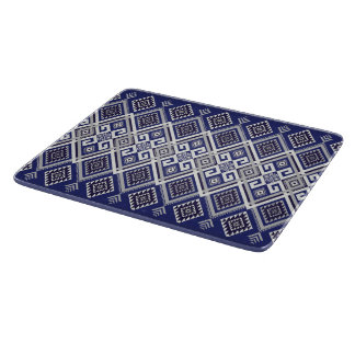 Marineblauw Tribal Motief Oppervlaktestructuur Snijplank