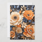 Marineblauw, verbrand Sinaasappel en champagne bru Kaart (Achterkant)