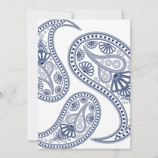 Marineblauw Vier het met Ons Paisley alleen-ontvan Kaart (Achterkant)