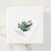 Marineblauw  Vogel en Kroon Bedankjes Labels (In situ)