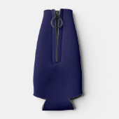 Marineblauw Wht Grieks Sleutel RND Lijst Initiaal  Flesjeskoeler (Achterkant)