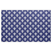 Marineblauw, wit Fleur de Lis patroon Stof (Fat Quarter)