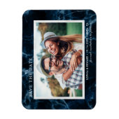 Marineblauw wit marmer Sla de datumfoto op Magneet (Verticaal)