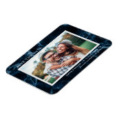 Marineblauw wit marmer Sla de datumfoto op Magneet (Linkerzijde)