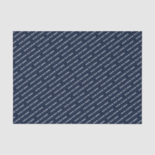 Marineblauw & Wit Minimaal Custom Text Tissue Pape Tissuepapier