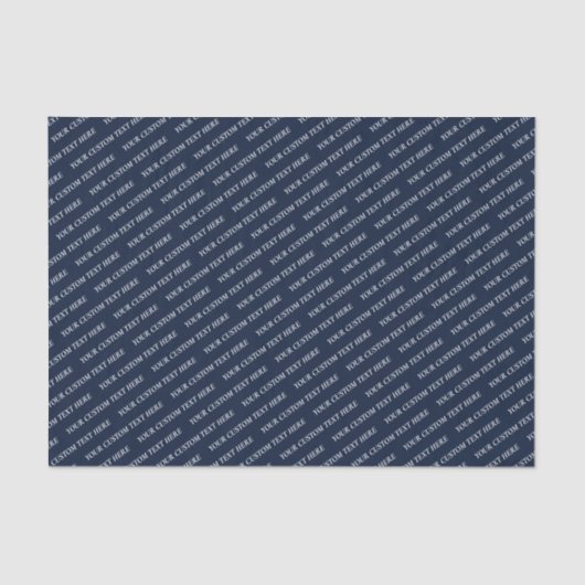 Marineblauw & Wit Minimaal Custom Text Tissue Pape Tissuepapier (Voorkant)