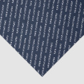 Marineblauw & Wit Minimaal Custom Text Tissue Pape Tissuepapier (Detail)