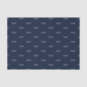 Marineblauw & Wit Minimaal Custom Text Tissue Pape Tissuepapier