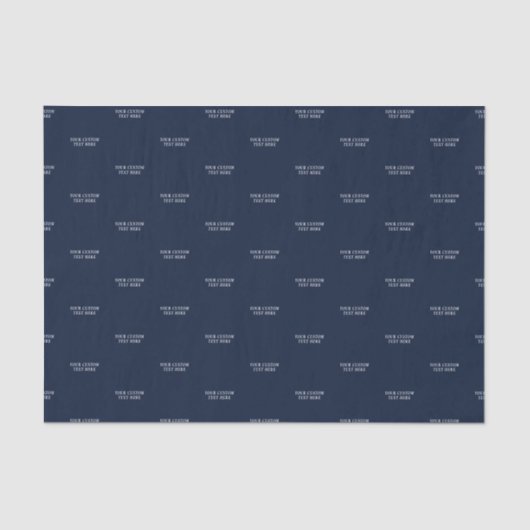 Marineblauw & Wit Minimaal Custom Text Tissue Pape Tissuepapier (Voorkant)
