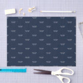 Marineblauw & Wit Minimaal Custom Text Tissue Pape Tissuepapier (Craft)