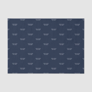 Marineblauw & Wit Minimaal Maatwerk Text Tissue Pa Tissuepapier