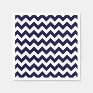 Marineblauw Witte Chevron Zig-Zag Patroon Servet