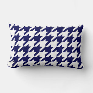 Marineblauw Witte Enorme Houndstooth Kussen