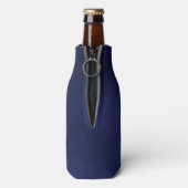 Marineblauw witte nautische monogram beginletters flesjeskoeler (Fles Achterkant)
