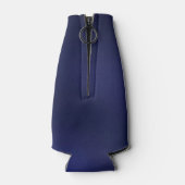 Marineblauw witte nautische monogram beginletters flesjeskoeler (Achterkant)