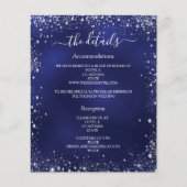 Marineblauw zilveren bruiloft programma details QR (Voorkant)