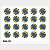 Marineblauw Zonnebloem Bruiloft Sticker (Vel)