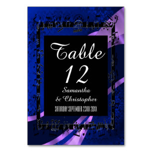 Marineblauw, zwart en mauve gepersonaliseerd numme kaart
