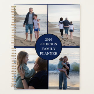 Marineblauwe 4 Foto Gepersonaliseerde Gezinsplanne Planner