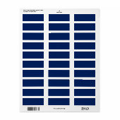 Marineblauwe achtergrond blanco aangepast label (Full Sheet)