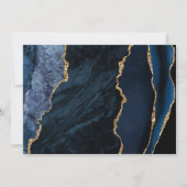 Marineblauwe Agate Schrift Trouw Save the Date (Achterkant)