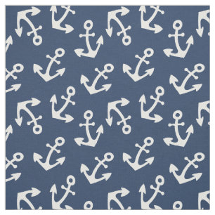 Marineblauwe Ankerstof Per Meter Stof