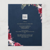 Marineblauwe Bes Bloemig Bruinrood Winter Herfst (Achterkant)