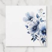 Marineblauwe Bloem Bruidsborrel Bedankjes Labels (Achterkant)