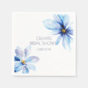 Marineblauwe Bloem Minimalistische elegante Bruids Servet