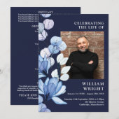 Marineblauwe Bloemende Herdenkingsdienst Orde van  Programma (Voorkant / Achterkant)