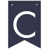 marineblauwe bloemige Ivoor Roos huwelijksfeest BU Vlaggetjes (Tweede vlag)